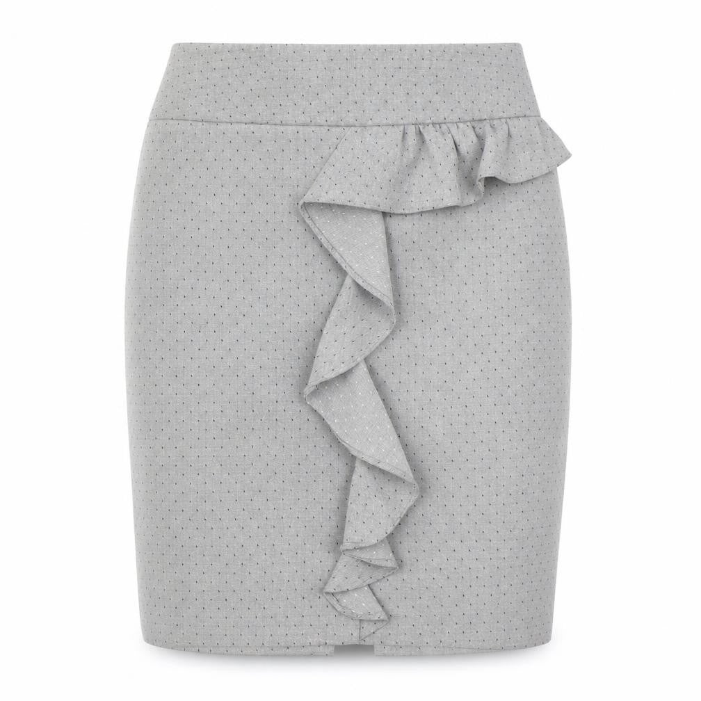 Miss Selfridge Womens Grey Geometric Polyester A-Line Skirt Size 8 Zip