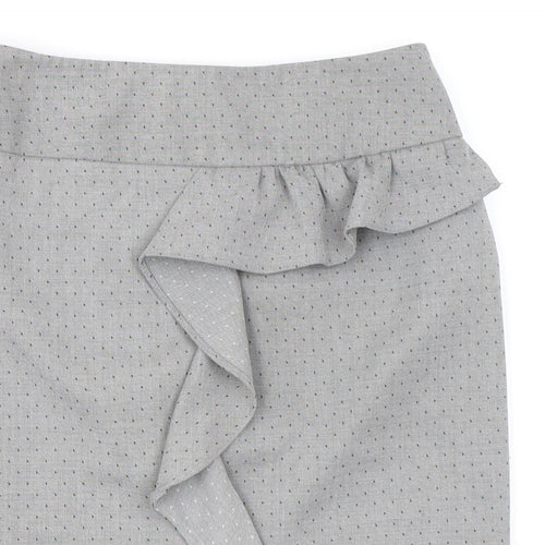 Miss Selfridge Womens Grey Geometric Polyester A-Line Skirt Size 8 Zip