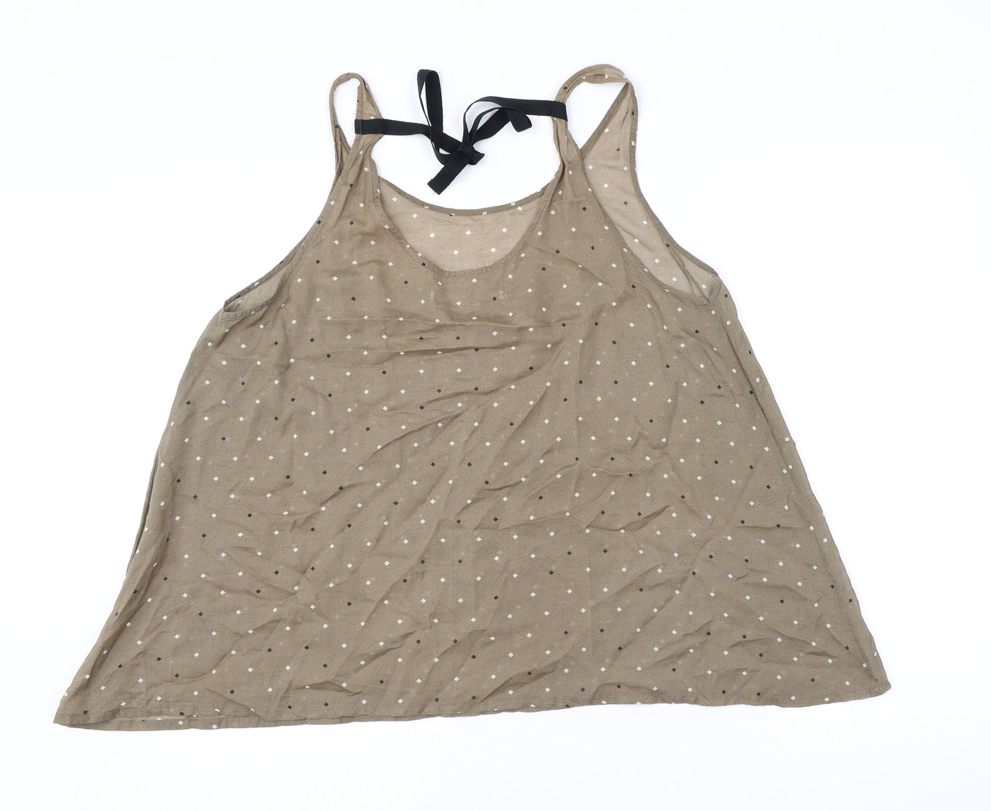 Part Two Womens Brown Polka Dot Polyester Camisole Tank Size 14 Scoop Neck