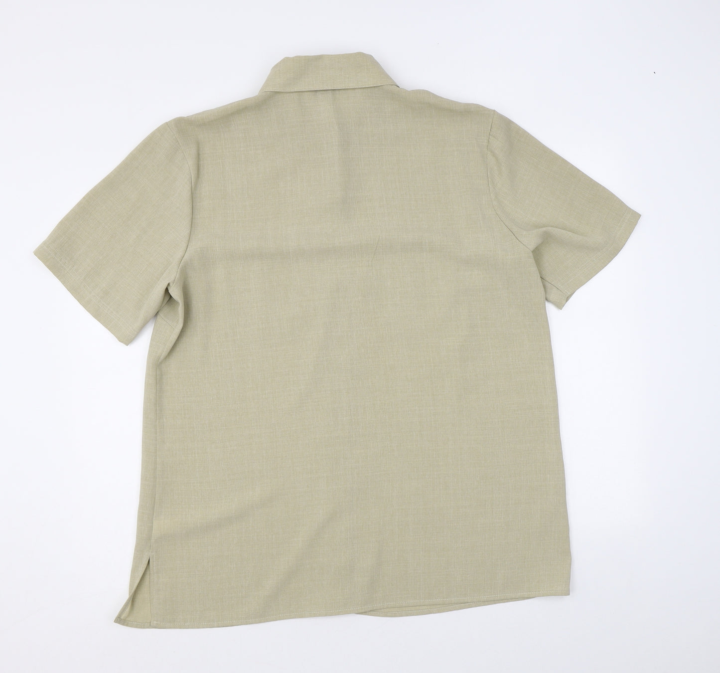Lauren Duvar Womens Beige Polyester Basic Button-Up Size 20 Collared