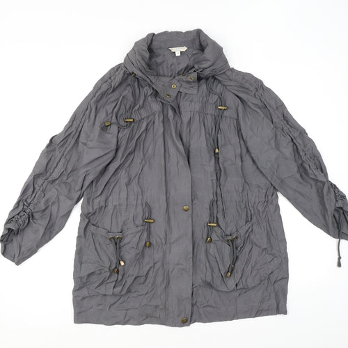 Indigo Womens Grey Jacket Coat Size 14 Zip