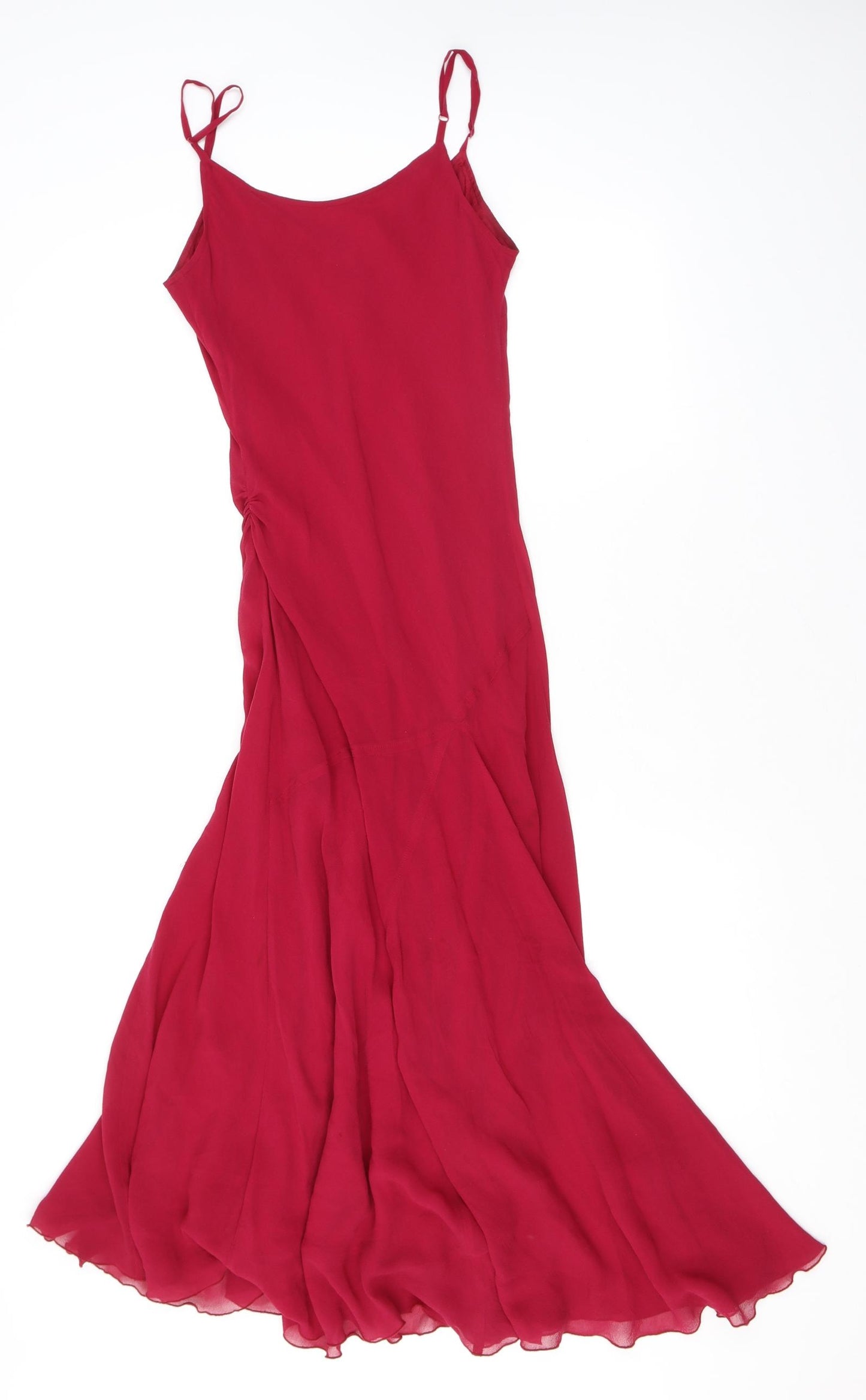 Jigsaw Womens Red Silk Slip Dress Size 8 V-Neck Pullover