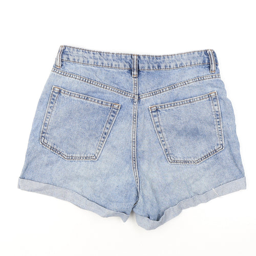 Divided by H&M Womens Blue 100% Cotton Mom Shorts Size 12 L3 in Regular Zip