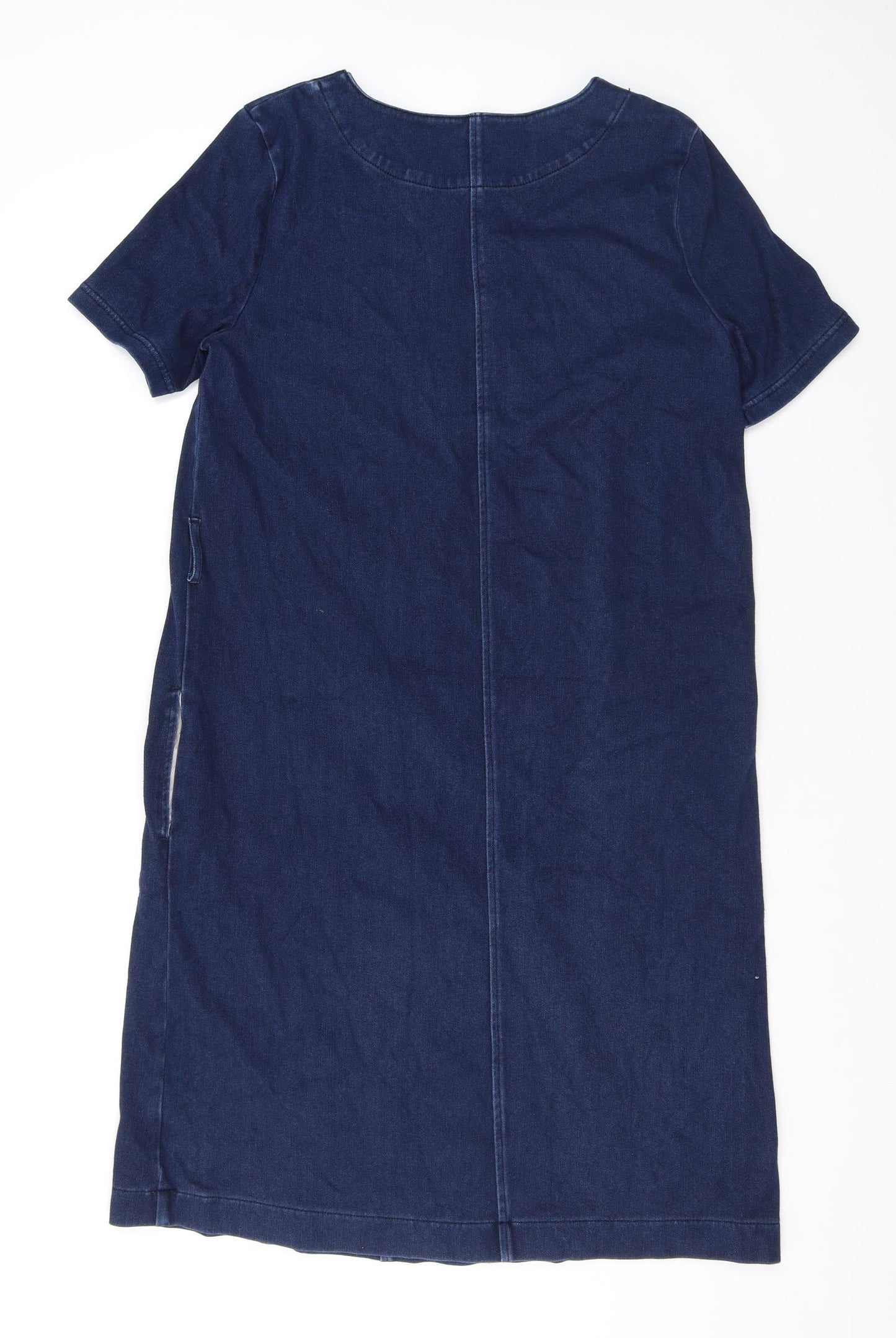 NEXT Womens Blue Cotton Shift Size 12 Round Neck Pullover