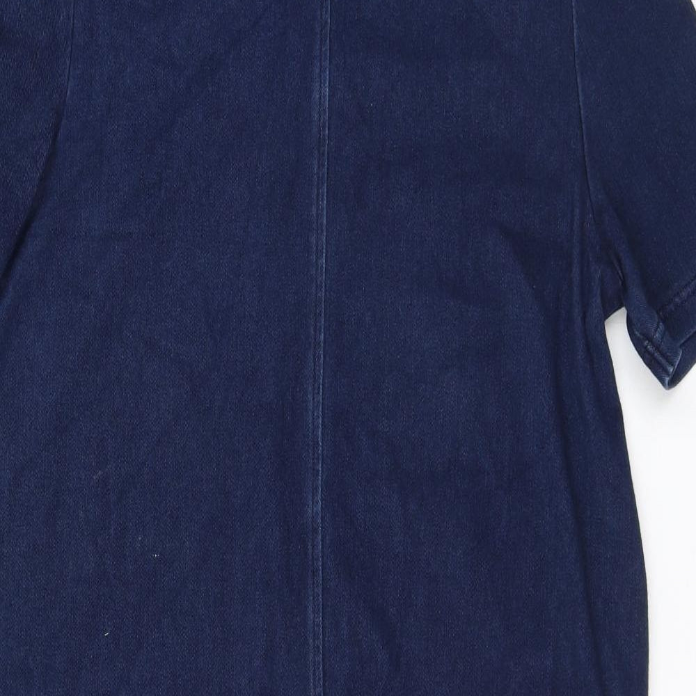NEXT Womens Blue Cotton Shift Size 12 Round Neck Pullover