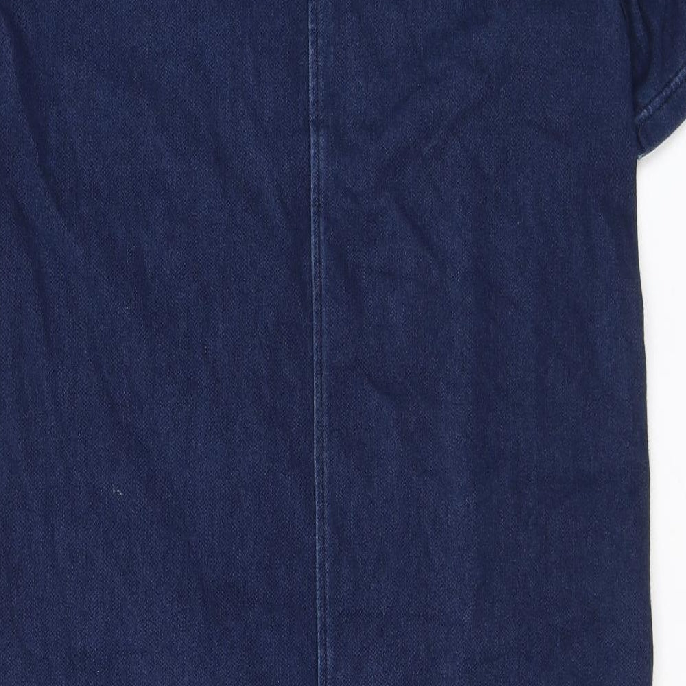 NEXT Womens Blue Cotton Shift Size 12 Round Neck Pullover