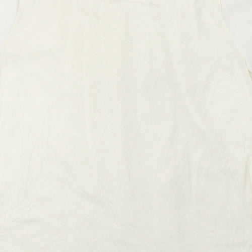French Connection Womens White Polyester Basic Blouse Size S Round Neck - Pleat Neckline