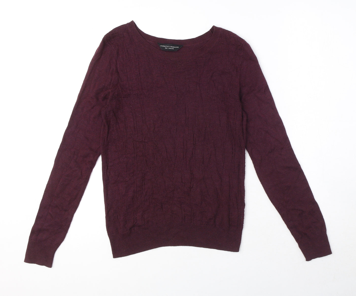 Dorothy Perkins Womens Purple Round Neck Viscose Pullover Jumper Size 6