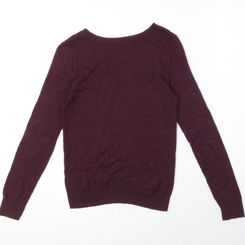 Dorothy Perkins Womens Purple Round Neck Viscose Pullover Jumper Size 6