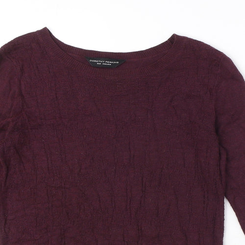 Dorothy Perkins Womens Purple Round Neck Viscose Pullover Jumper Size 6