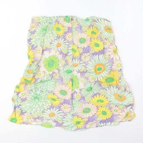 H&M Womens Multicoloured Floral Viscose A-Line Skirt Size 6 Zip