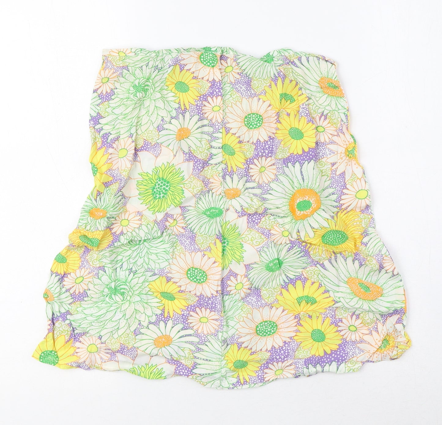 H&M Womens Multicoloured Floral Viscose A-Line Skirt Size 6 Zip