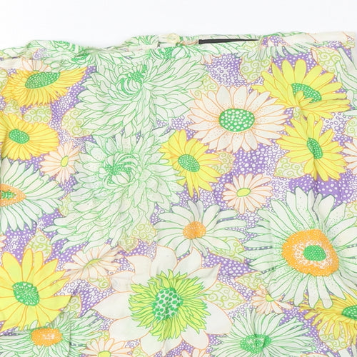 H&M Womens Multicoloured Floral Viscose A-Line Skirt Size 6 Zip
