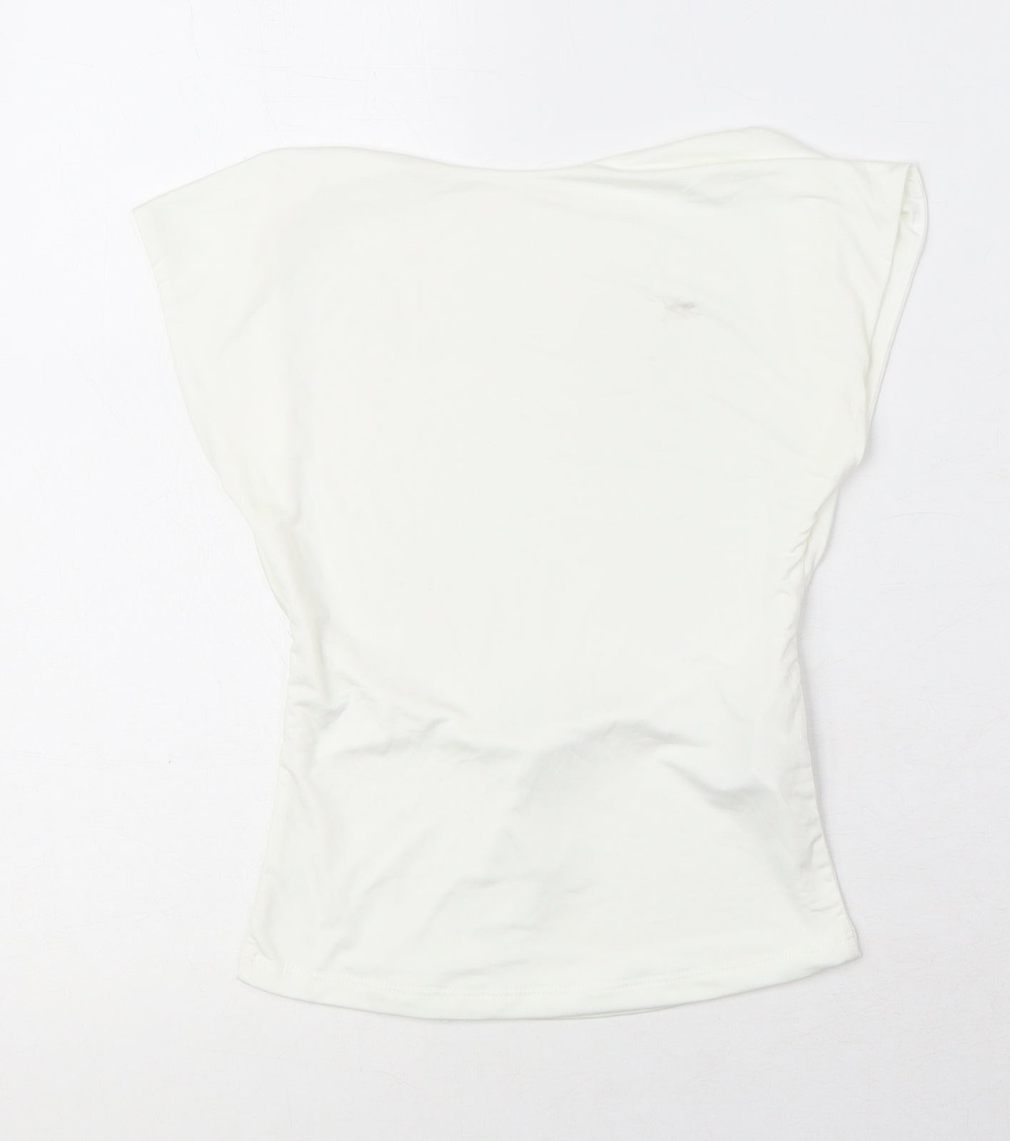 Stradivarius Womens White Polyester Basic Tank Size S Square Neck - Open Back