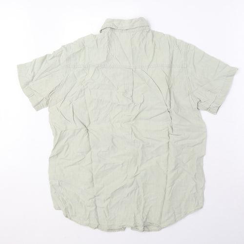 Marks and Spencer Womens Green Lyocell Basic Button-Up Size 12 Collared
