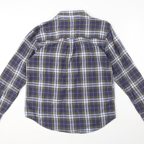 Jack Murphy Mens Blue Plaid Cotton T-Shirt Size M Collared