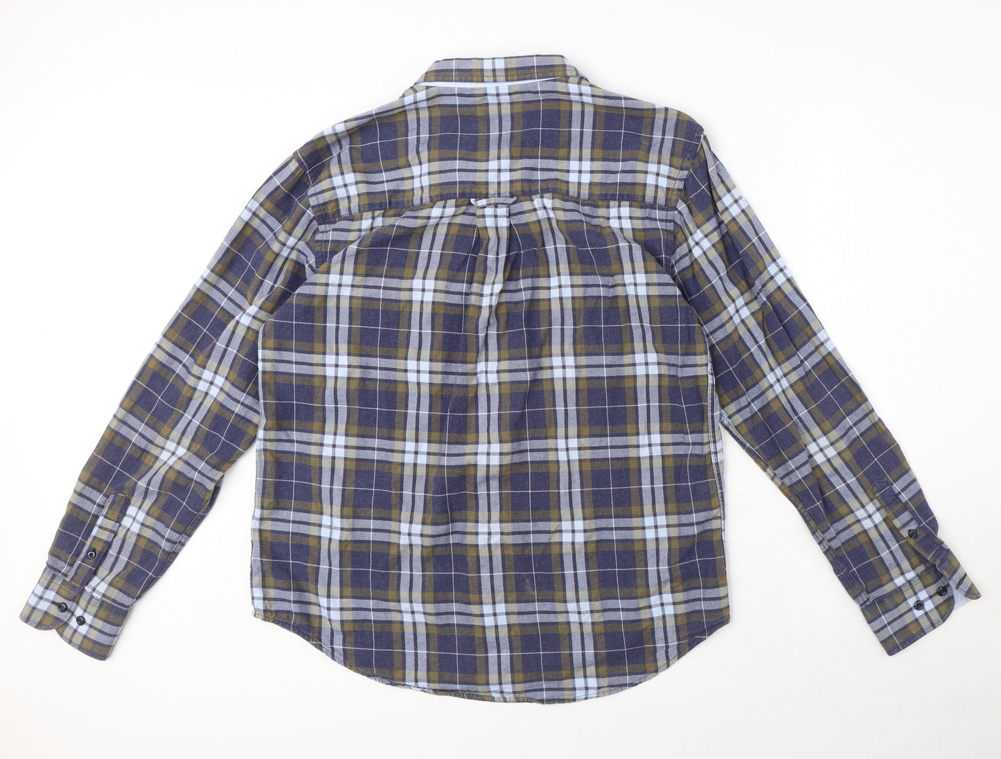 Jack Murphy Mens Blue Plaid Cotton T-Shirt Size M Collared