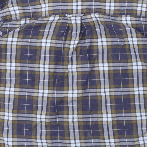 Jack Murphy Mens Blue Plaid Cotton T-Shirt Size M Collared