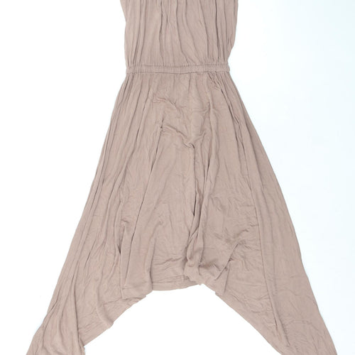 Monsoon Womens Beige Viscose Fit & Flare Size S Off the Shoulder Tie