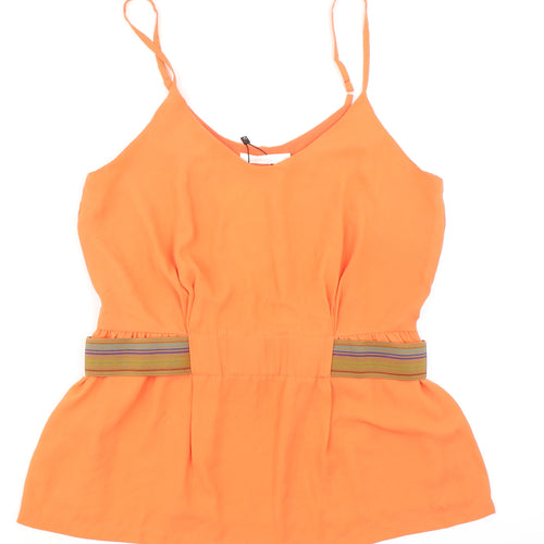See U Soon Womens Orange Polyester Camisole Tank Size M Scoop Neck