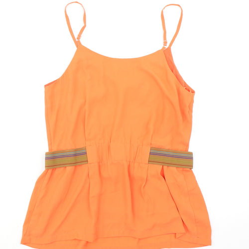 See U Soon Womens Orange Polyester Camisole Tank Size M Scoop Neck