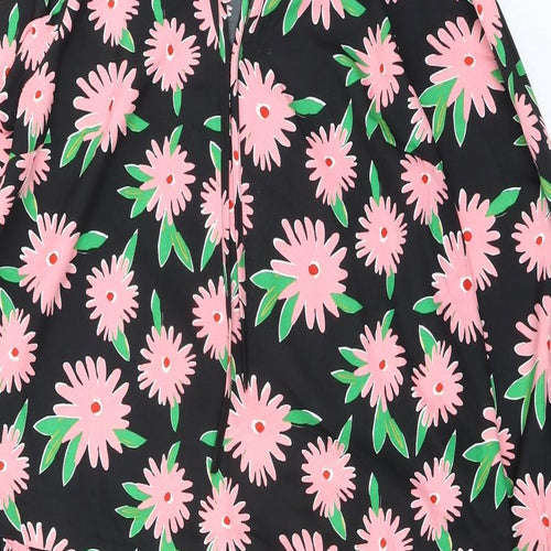 New Look Womens Multicoloured Floral Polyester Shift Size 14 Mock Neck Tie