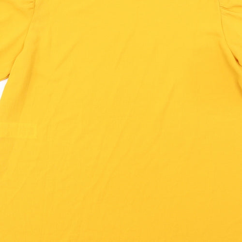 Quiz Womens Yellow Polyester Basic T-Shirt Size 10 Round Neck