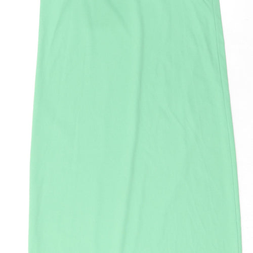 Marks and Spencer Womens Green Polyester Tank Dress Size 12 Square Neck Pullover