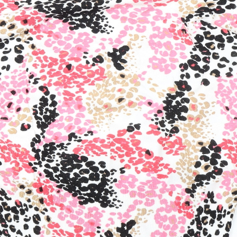 Marks and Spencer Womens Multicoloured Round Neck Geometric Viscose Pullover Jumper Size 8