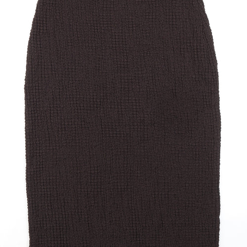 Marks and Spencer Womens Brown Polyester Bandage Skirt Size 14