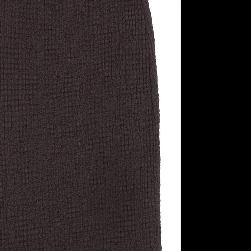 Marks and Spencer Womens Brown Polyester Bandage Skirt Size 14