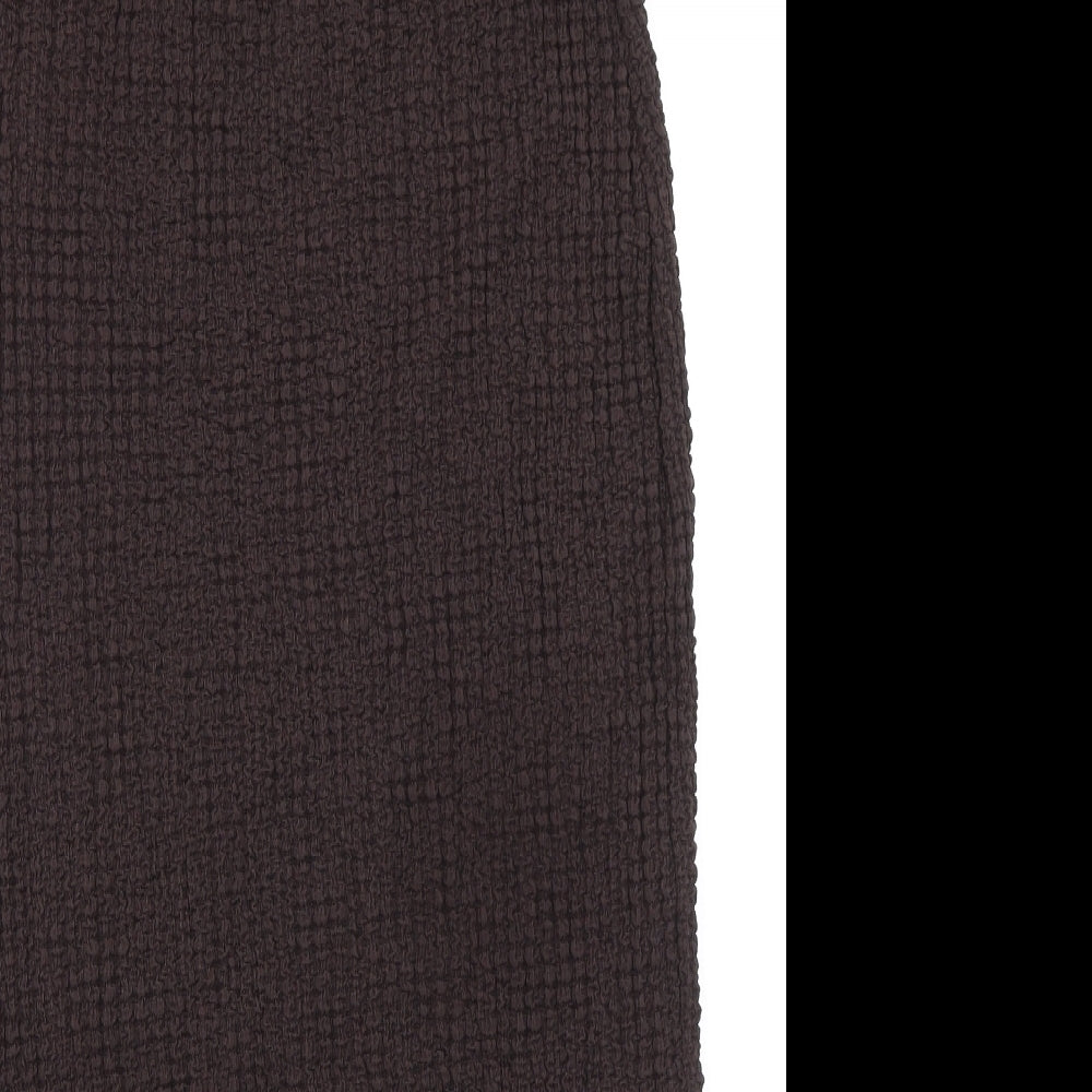 Marks and Spencer Womens Brown Polyester Bandage Skirt Size 14