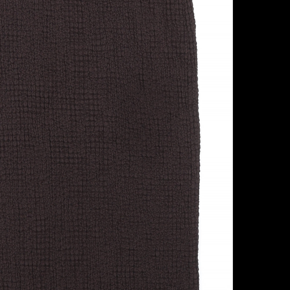 Marks and Spencer Womens Brown Polyester Bandage Skirt Size 14