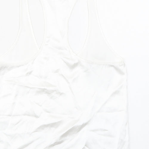 Zara Womens White Polyester Basic Tank Size M Scoop Neck