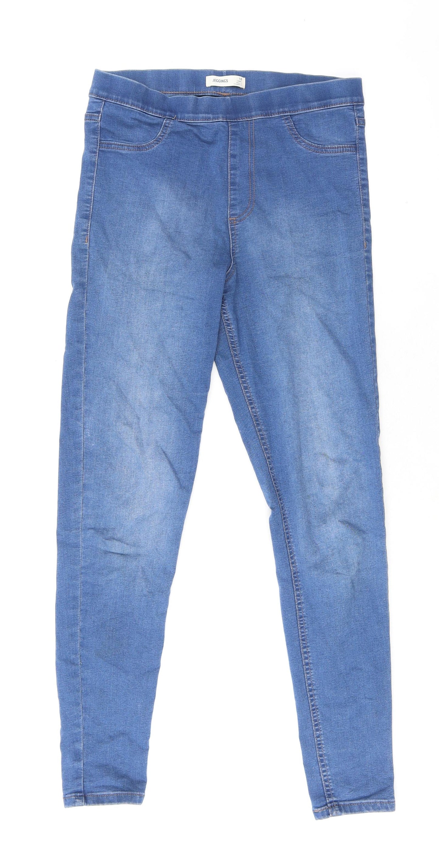 Marks and Spencer Womens Blue Cotton Jegging Jeans Size 10 L29 in Regular