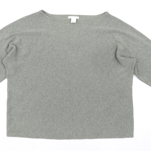 H&M Womens Green Round Neck Polyester Pullover Jumper Size M