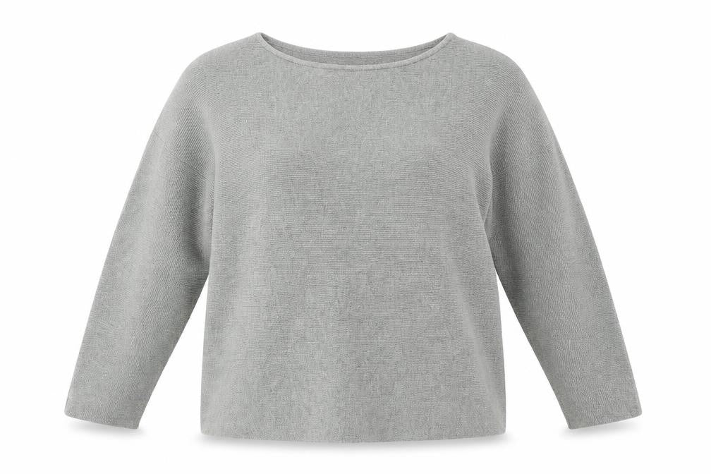 Front view of H&M women’s green round neck polyester jumper, size M