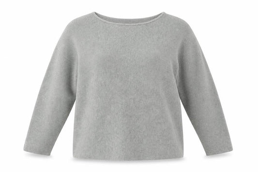 Front view of H&M women’s green round neck polyester jumper, size M