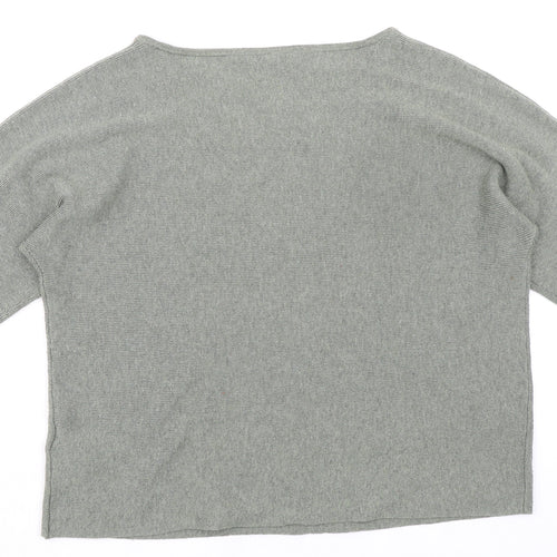 H&M Womens Green Round Neck Polyester Pullover Jumper Size M