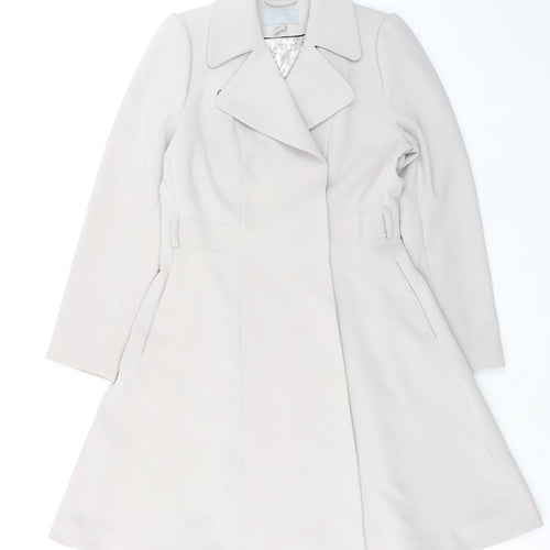 H&M Womens Grey Overcoat Coat Size 10 Button
