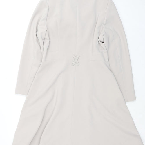 H&M Womens Grey Overcoat Coat Size 10 Button
