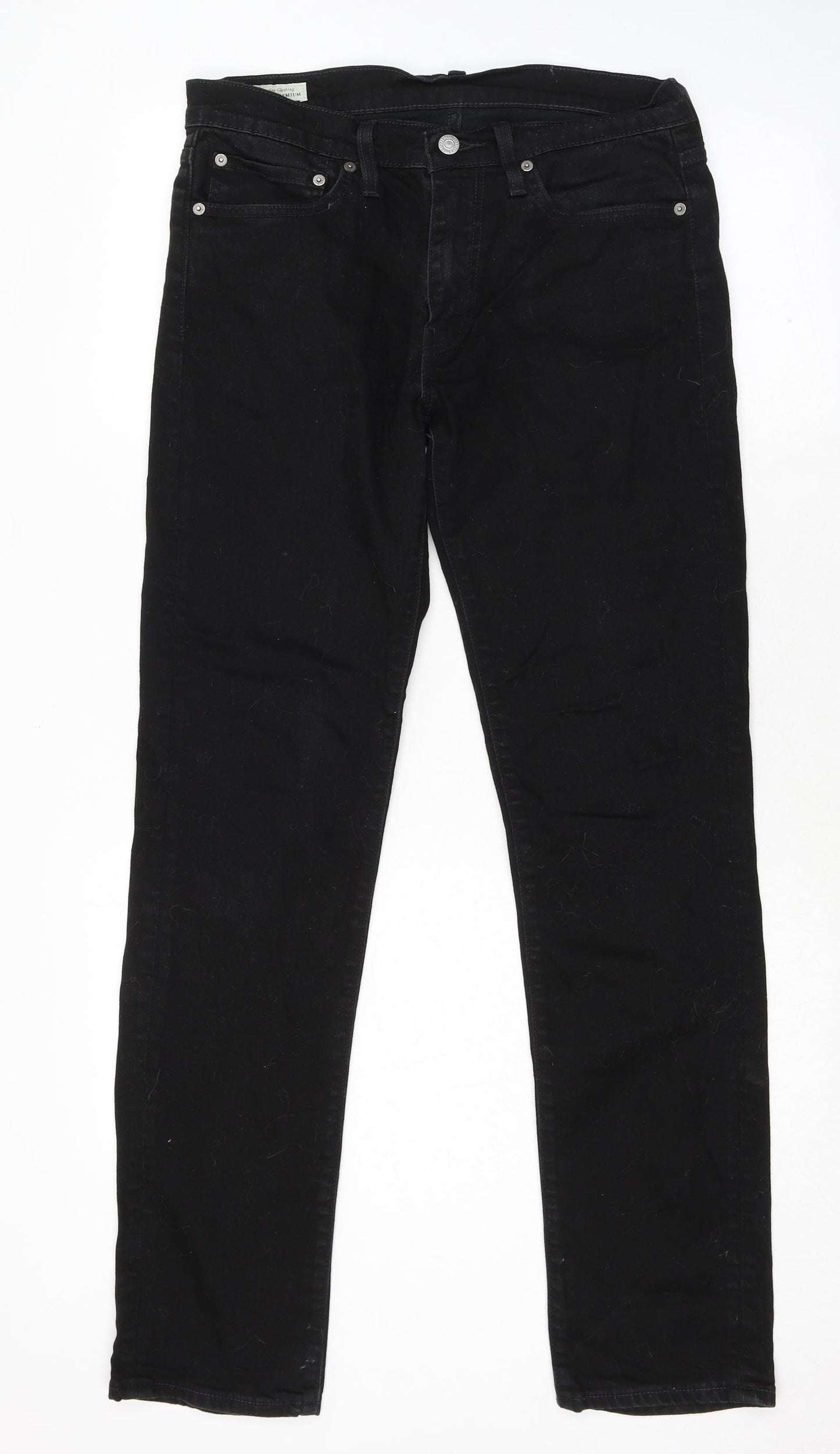 Levi's Mens Black Cotton Straight Jeans Size 32 in L34 in Regular Zip