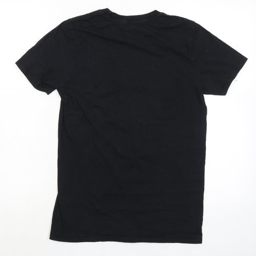 River Island Womens Black 100% Cotton Basic T-Shirt Size 8 Round Neck - After Dark
