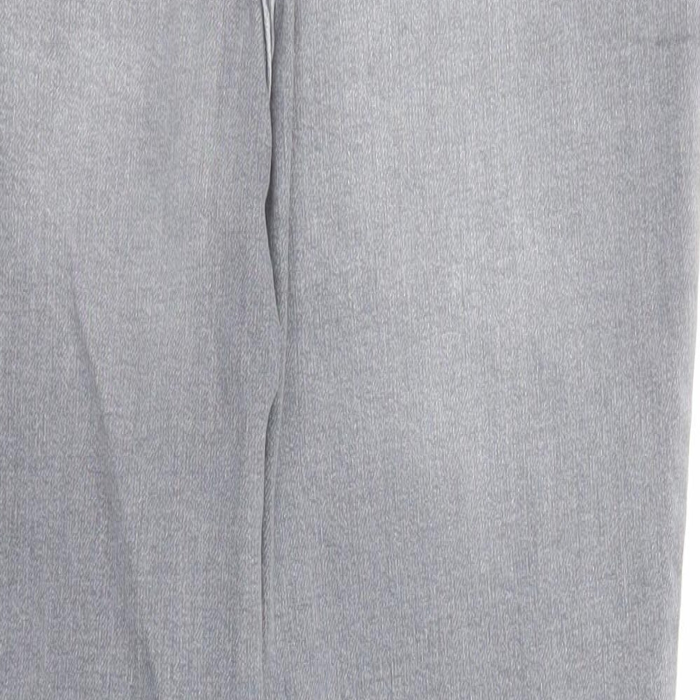 Papaya Womens Grey Cotton Skinny Jeans Size 14 L26 in Regular Zip