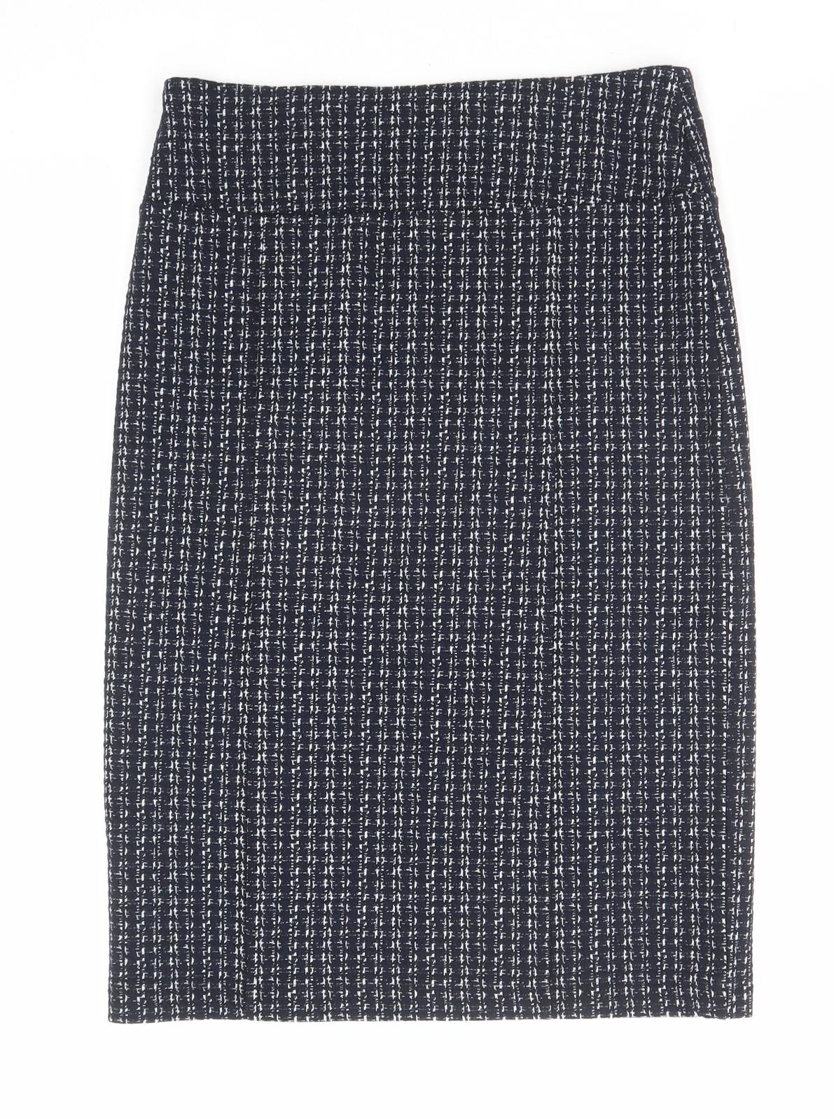 White Stuff Womens Blue Geometric Cotton A-Line Skirt Size 8