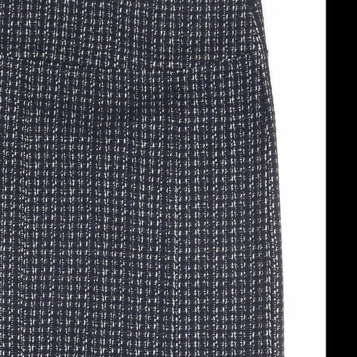 White Stuff Womens Blue Geometric Cotton A-Line Skirt Size 8