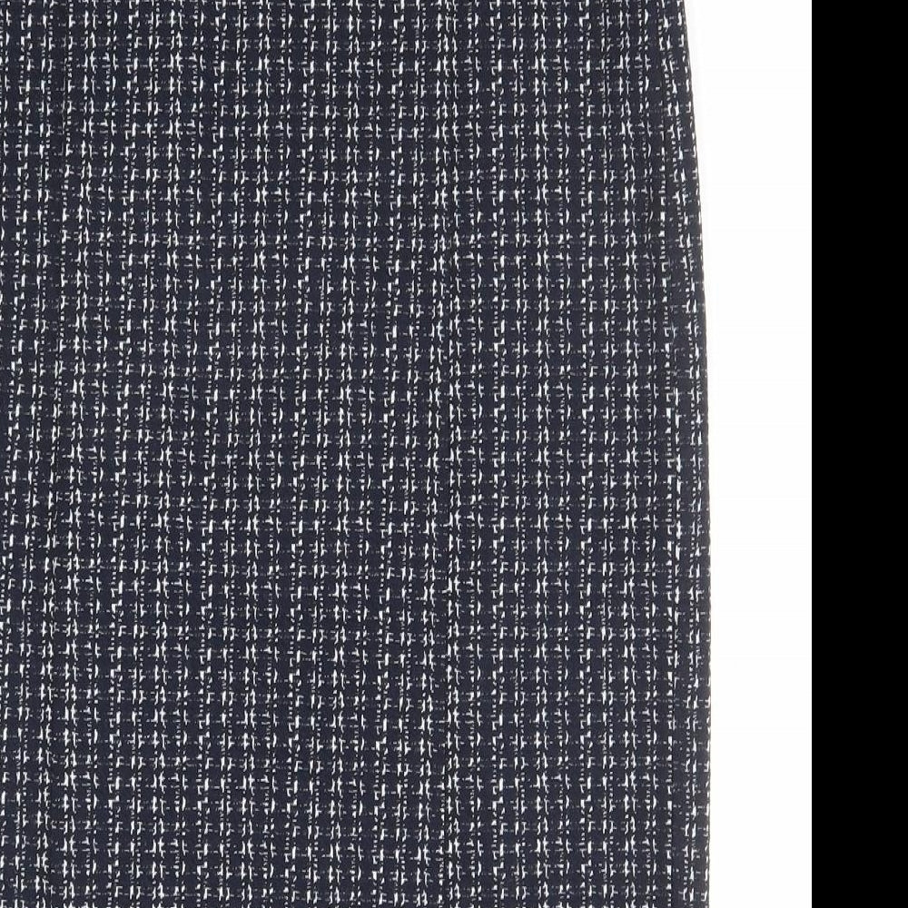 White Stuff Womens Blue Geometric Cotton A-Line Skirt Size 8