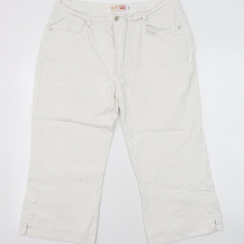 Stephen Womens White Cotton Cropped Jeans Size 30 in Regular Zip