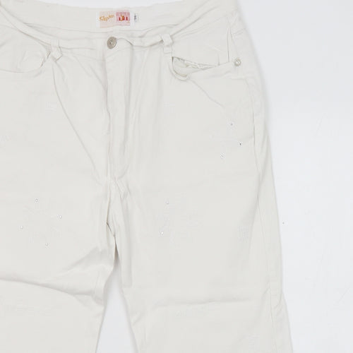 Stephen Womens White Cotton Cropped Jeans Size 30 in Regular Zip