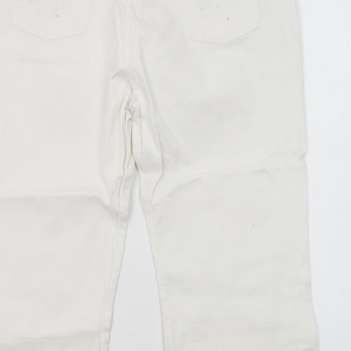 Stephen Womens White Cotton Cropped Jeans Size 30 in Regular Zip